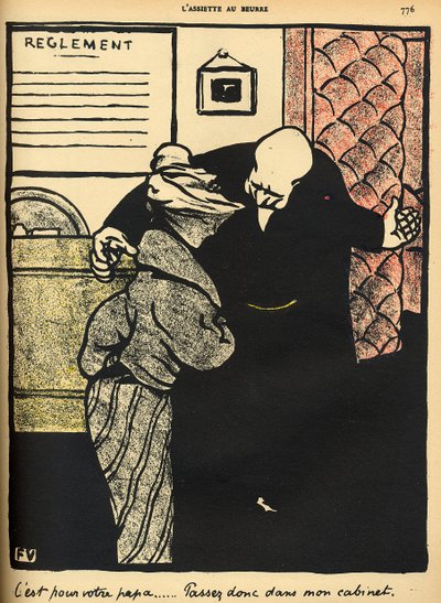 A Worthy Man Ushers a Young Woman into His Office, from 